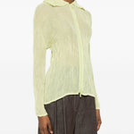 Top a maniche lunghe con design plissettato in verde lime Issey miyake  - donna 