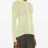 Top a maniche lunghe con design plissettato in verde lime Issey miyake  - donna 