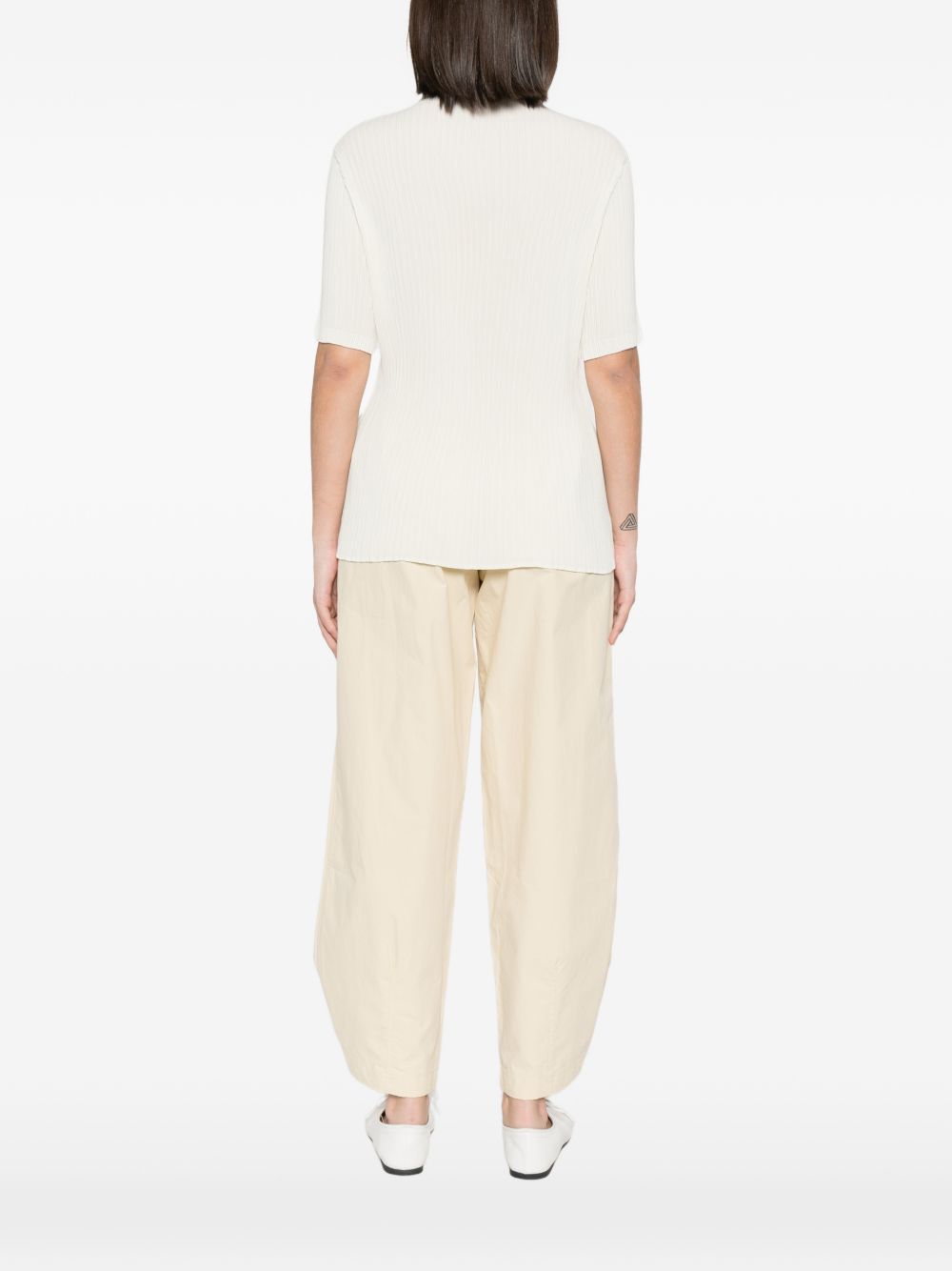 Top a pieghe in bianco Issey miyake - donna 
