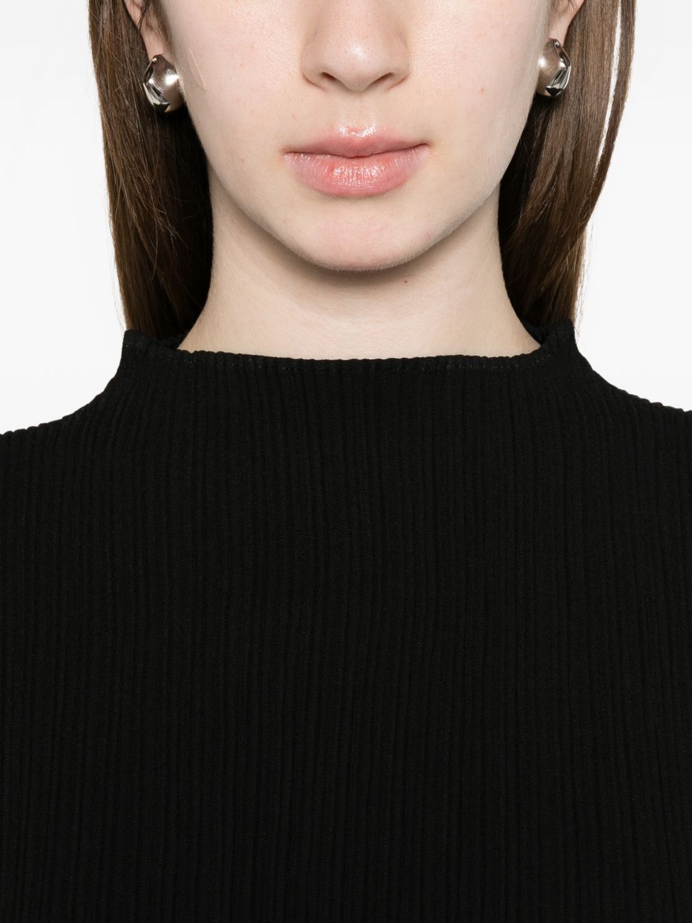 T-SHIRT a coste in nero Issey miyake - donna 