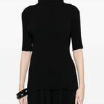 T-SHIRT a coste in nero Issey miyake - donna 