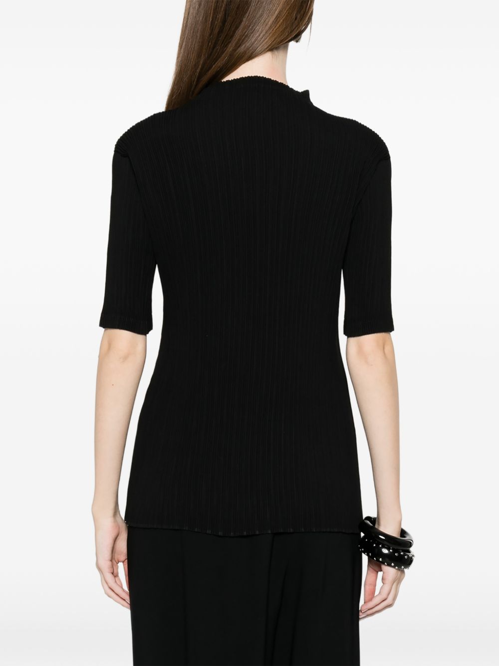 T-SHIRT a coste in nero Issey miyake - donna 