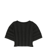 Top  plissettato in nero 