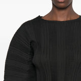 Top  plissettato in nero 