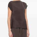 Top asimmetrico in marrone Issey miyake - donna 