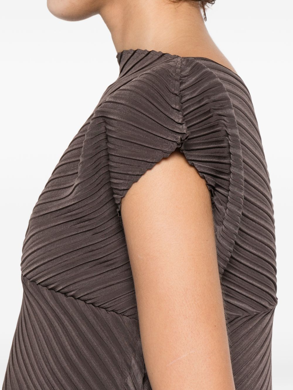 Top asimmetrico in marrone Issey miyake - donna 