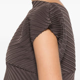 Top asimmetrico in marrone Issey miyake - donna 