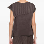 Top asimmetrico in marrone Issey miyake - donna 