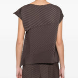 Top asimmetrico in marrone Issey miyake - donna 