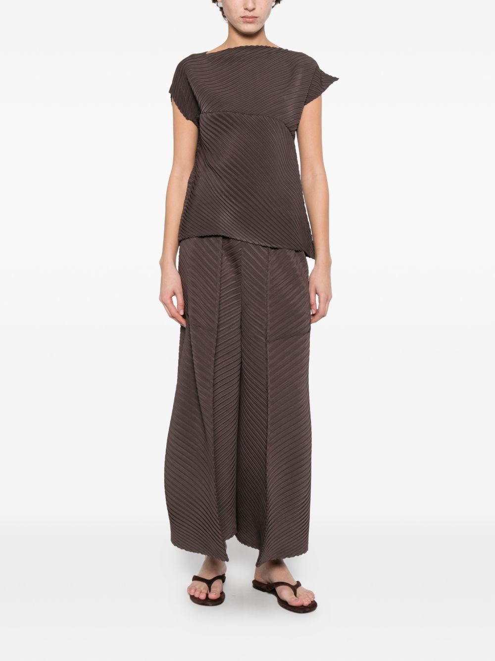 Top asimmetrico in marrone Issey miyake - donna 
