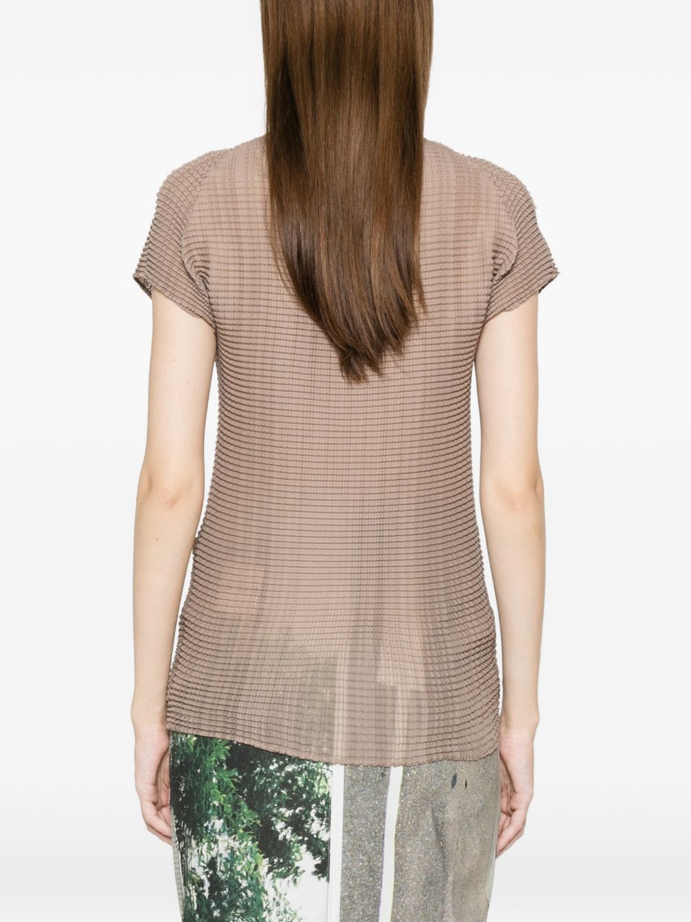 Top a collo alto in marrone Issey miyake - donna 