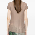 Top a collo alto in marrone Issey miyake - donna 