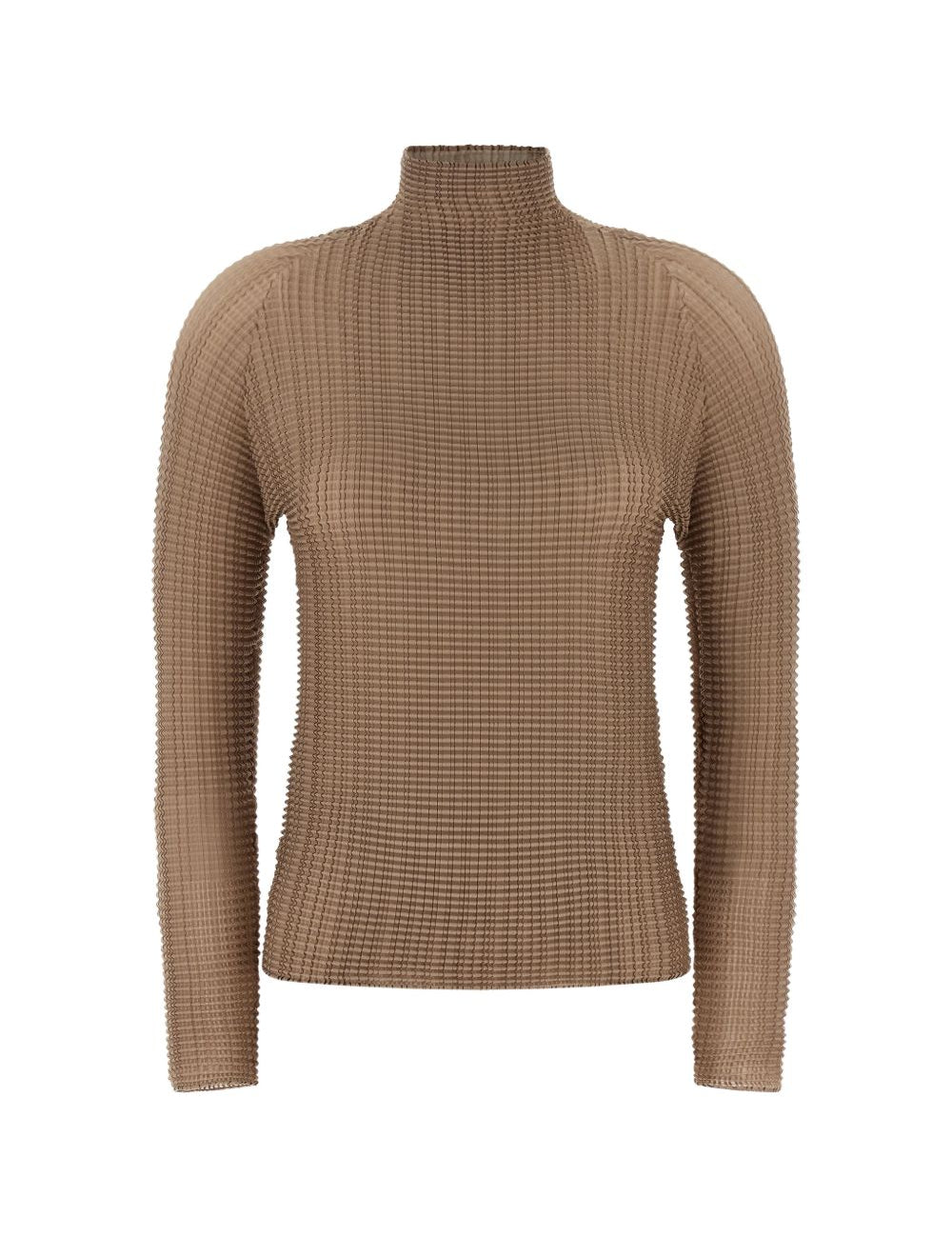 Top a maniche lunghe con design plissettato in beige Issey miyake  - donna 