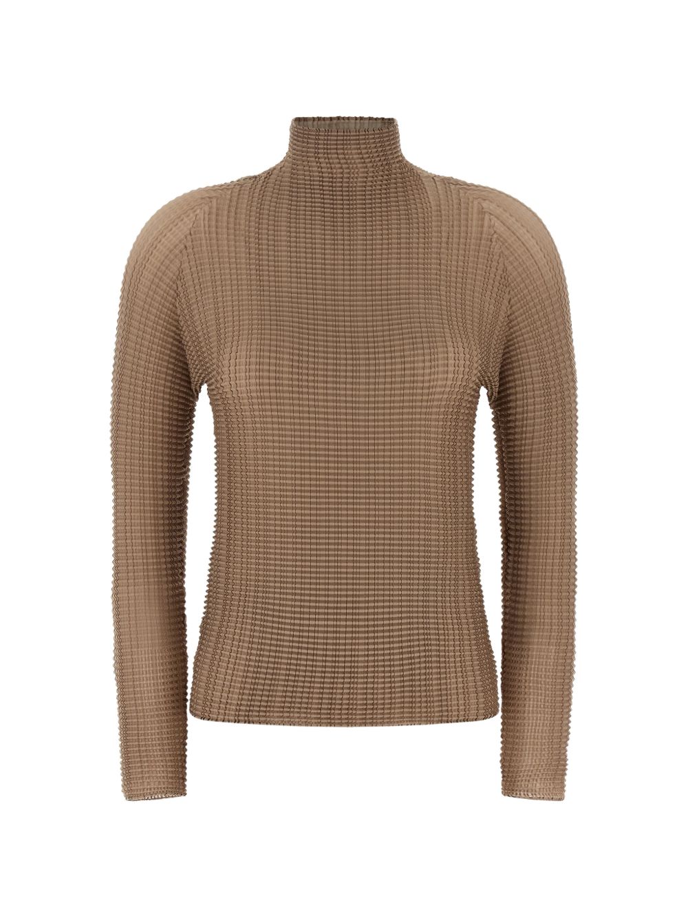 Top a maniche lunghe con design plissettato in beige Issey miyake  - donna 