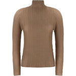 Top a maniche lunghe con design plissettato in beige Issey miyake  - donna 