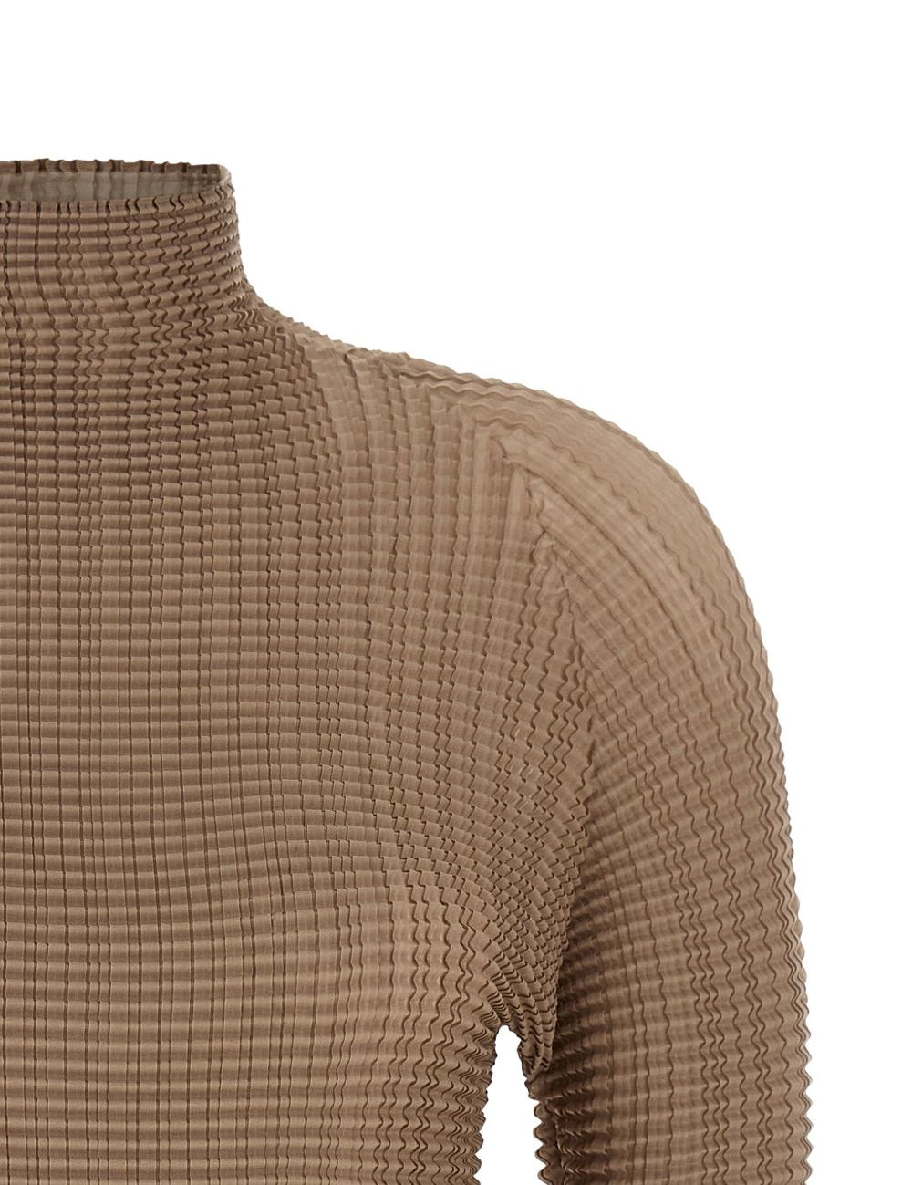 Top a maniche lunghe con design plissettato in beige Issey miyake  - donna 