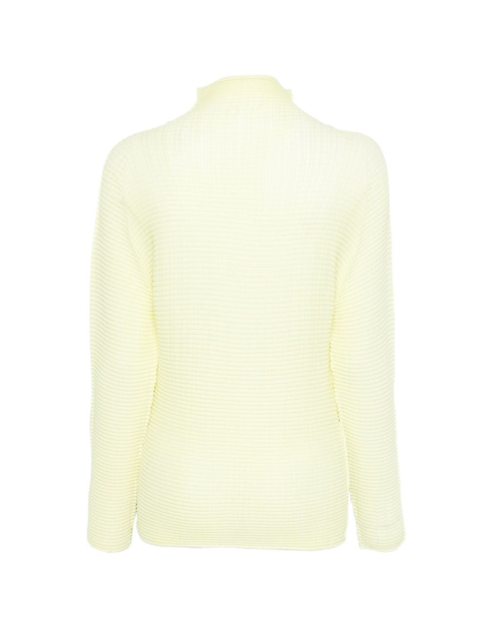 Top a maniche lunghe con design plissettato in giallo lime Issey miyake  - donna 