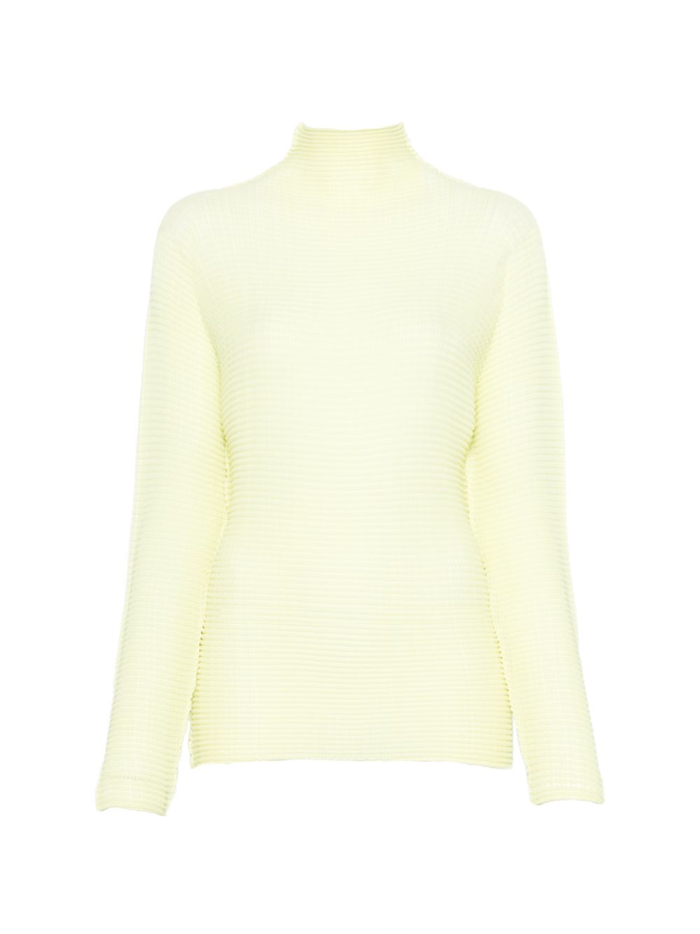 Top a maniche lunghe con design plissettato in giallo lime Issey miyake  - donna 