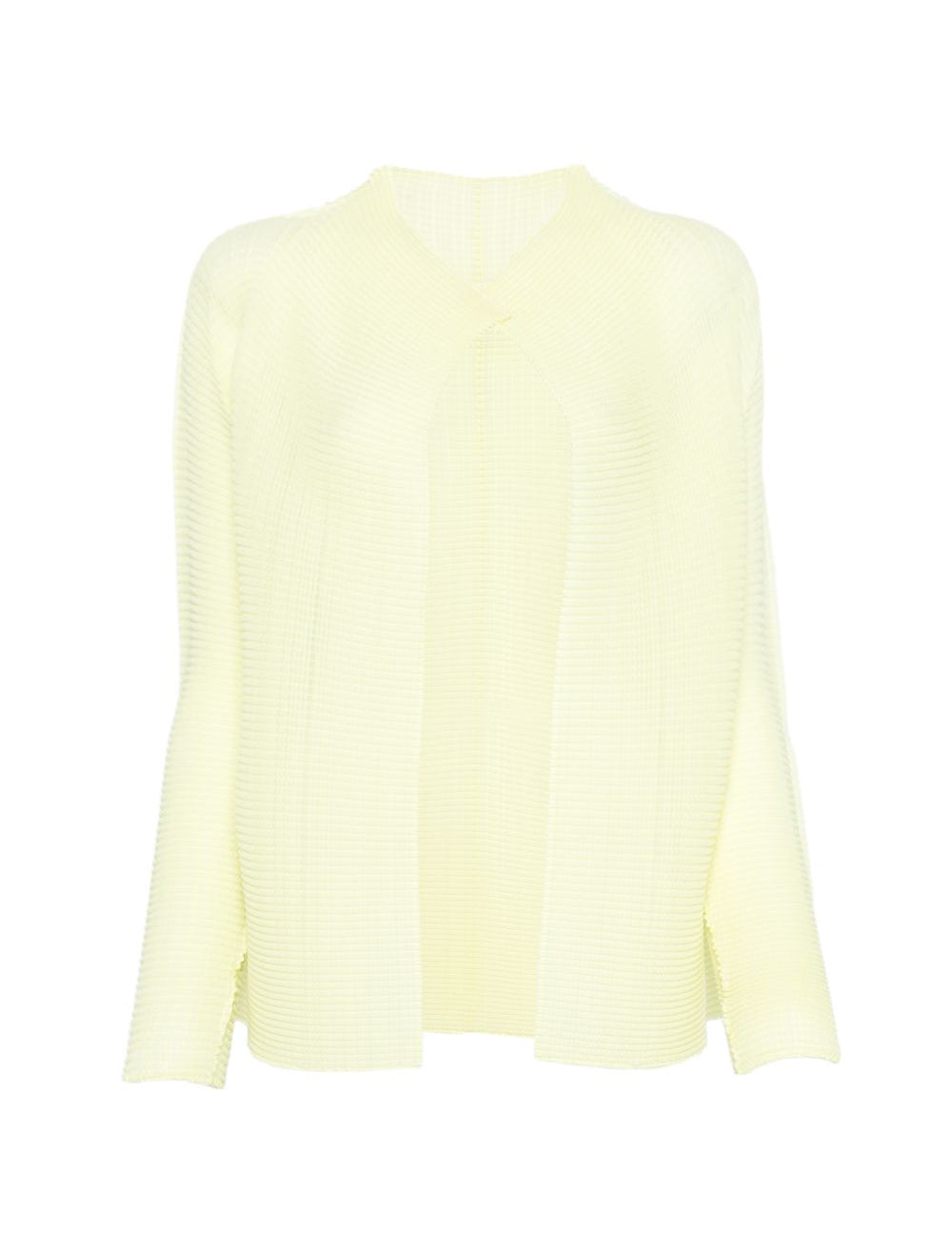 Top plisettato con bottone  in giallo Issey miyake  - donna 