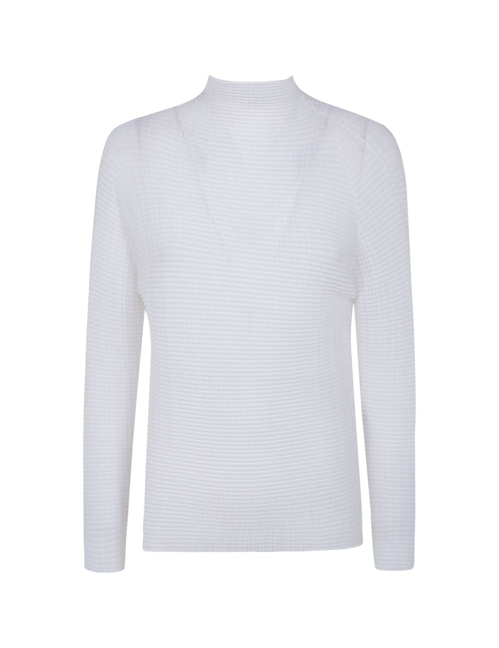 Top a collo alto plisettato in bianco Issey miyake - donna 