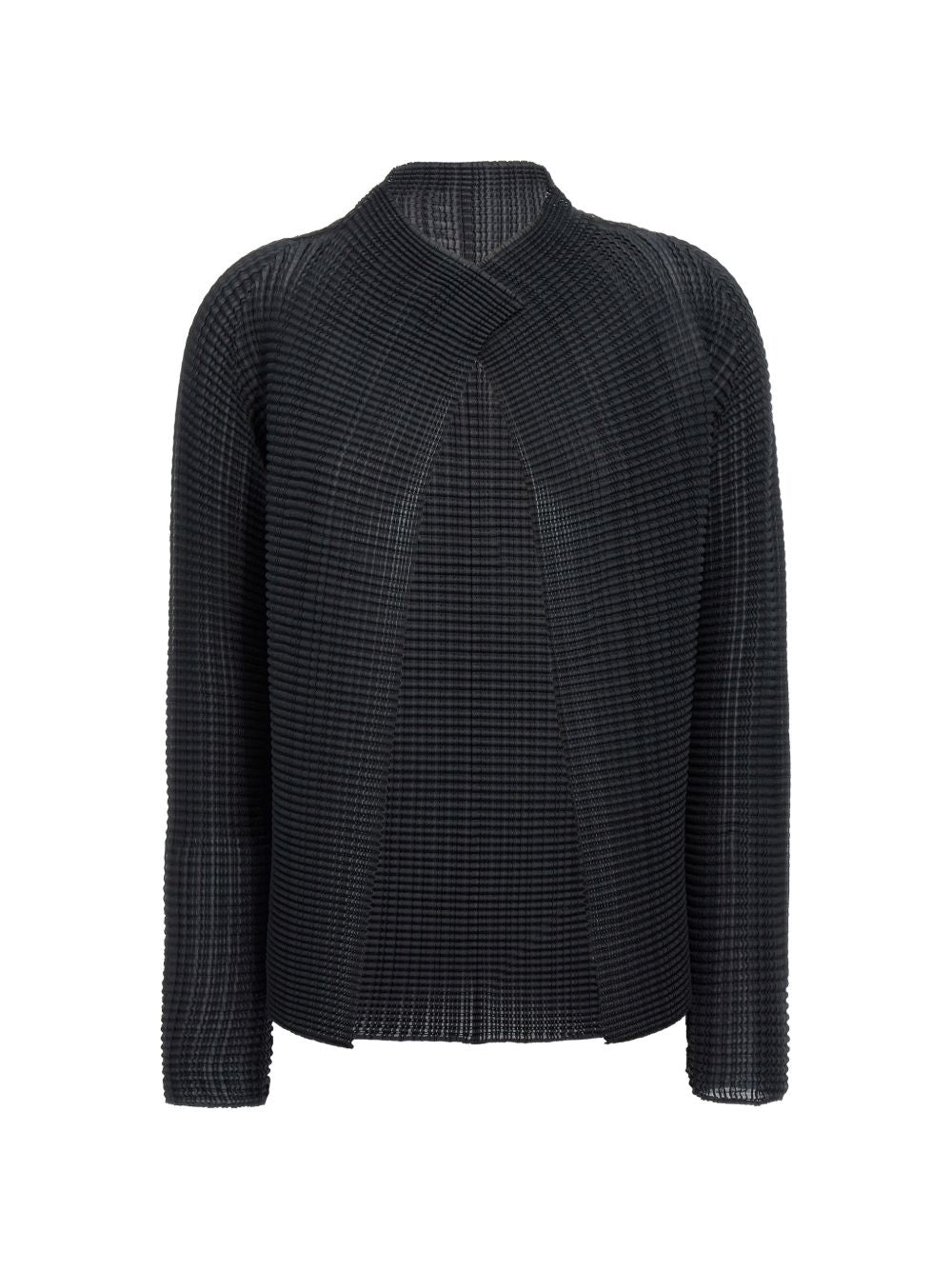 Cardigan con texture plissettata in nero issey miyake - donna 
