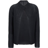 Cardigan con texture plissettata in nero issey miyake - donna 