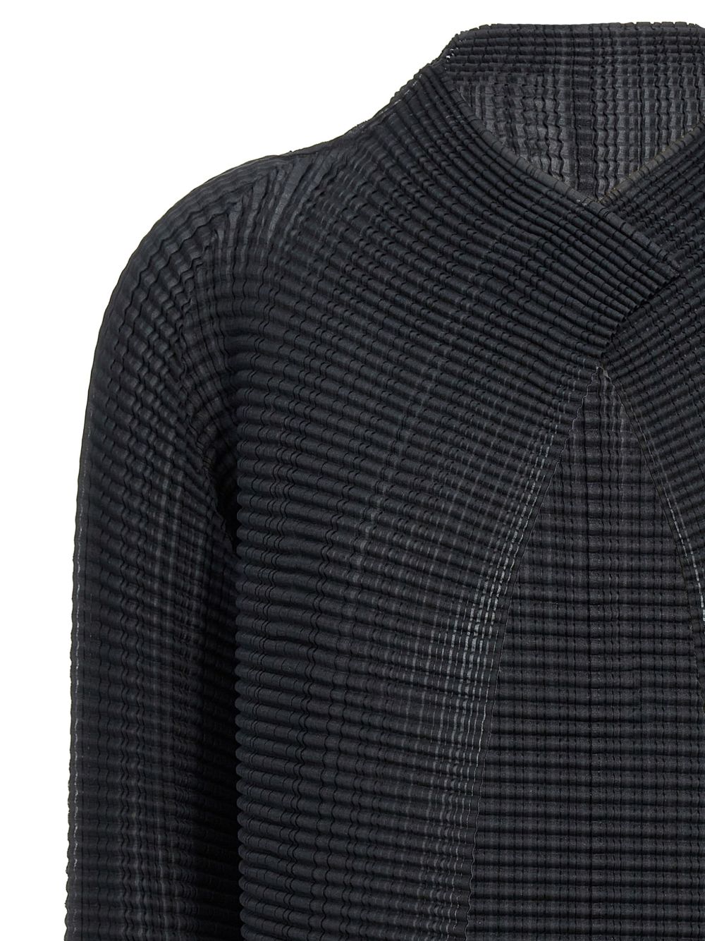 Cardigan con texture plissettata in nero issey miyake - donna 