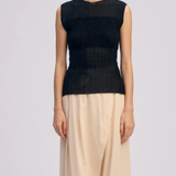 Top plisettato sheer in nero Issey Miyake - donna 