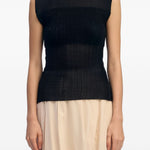 Top plisettato sheer in nero Issey Miyake - donna 