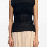 Top plisettato sheer in nero Issey Miyake - donna 