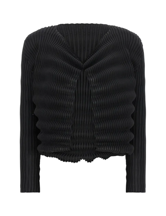 Top spring pleats in nero 