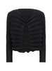 Top with spring pleats in black
