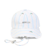 Cappellino da baseball con ricamo a righe in bianco Jacquemus - donna 