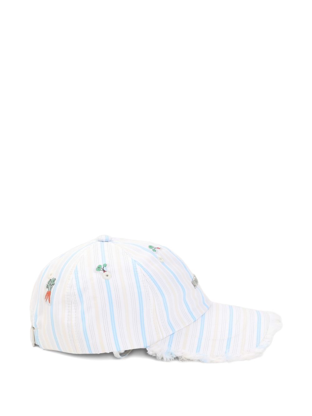 Cappellino da baseball con ricamo a righe in bianco Jacquemus - donna 