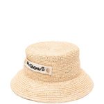 Cappello in raffia con logo della peste in beige Jacquemus - donna 