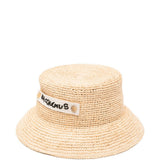 Cappello in raffia con logo della peste in beige Jacquemus - donna 