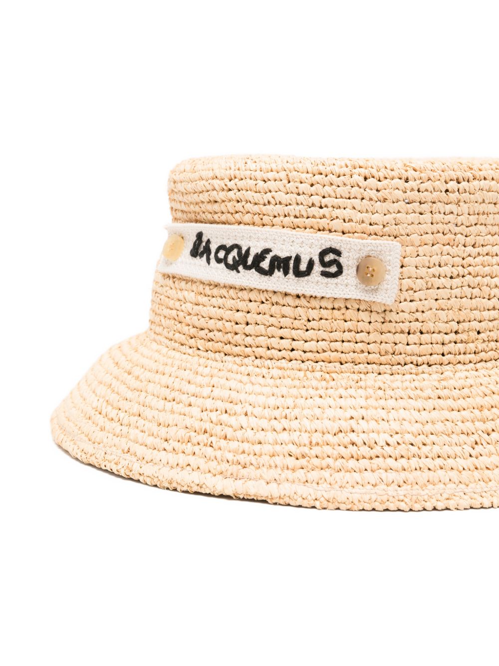 Cappello in raffia con logo della peste in beige Jacquemus - donna 
