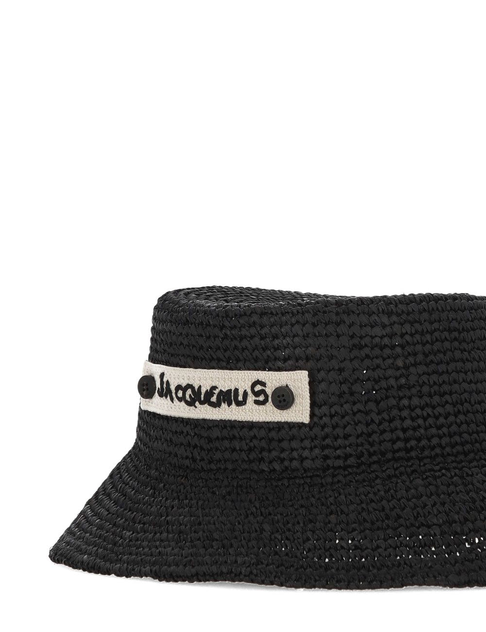 Cappello bucket intrecciato le bob plage in nero Jacquemus - unisex 