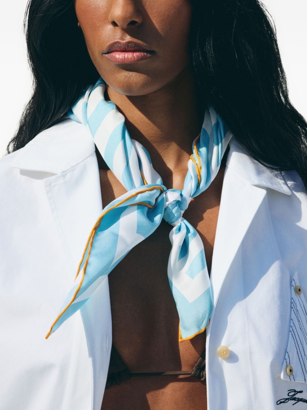 Foulard le foulard a rayures  in bianco e blu Jacquemus - unisex 
