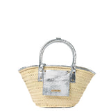 Borsa le petit panier soli in beige e argento Jacquemus - donna 