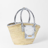 Borsa le petit panier soli in beige e argento Jacquemus - donna 