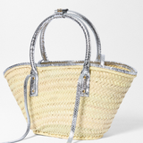 Borsa le petit panier soli in beige e argento Jacquemus - donna 
