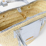 Borsa le petit panier soli in beige e argento Jacquemus - donna 