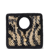 Borsa intrecciata le petit carre spiaggia in nero e beige Jacquemus - donna 