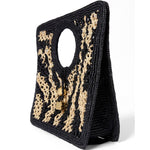 Borsa intrecciata le petit carre spiaggia in nero e beige Jacquemus - donna 