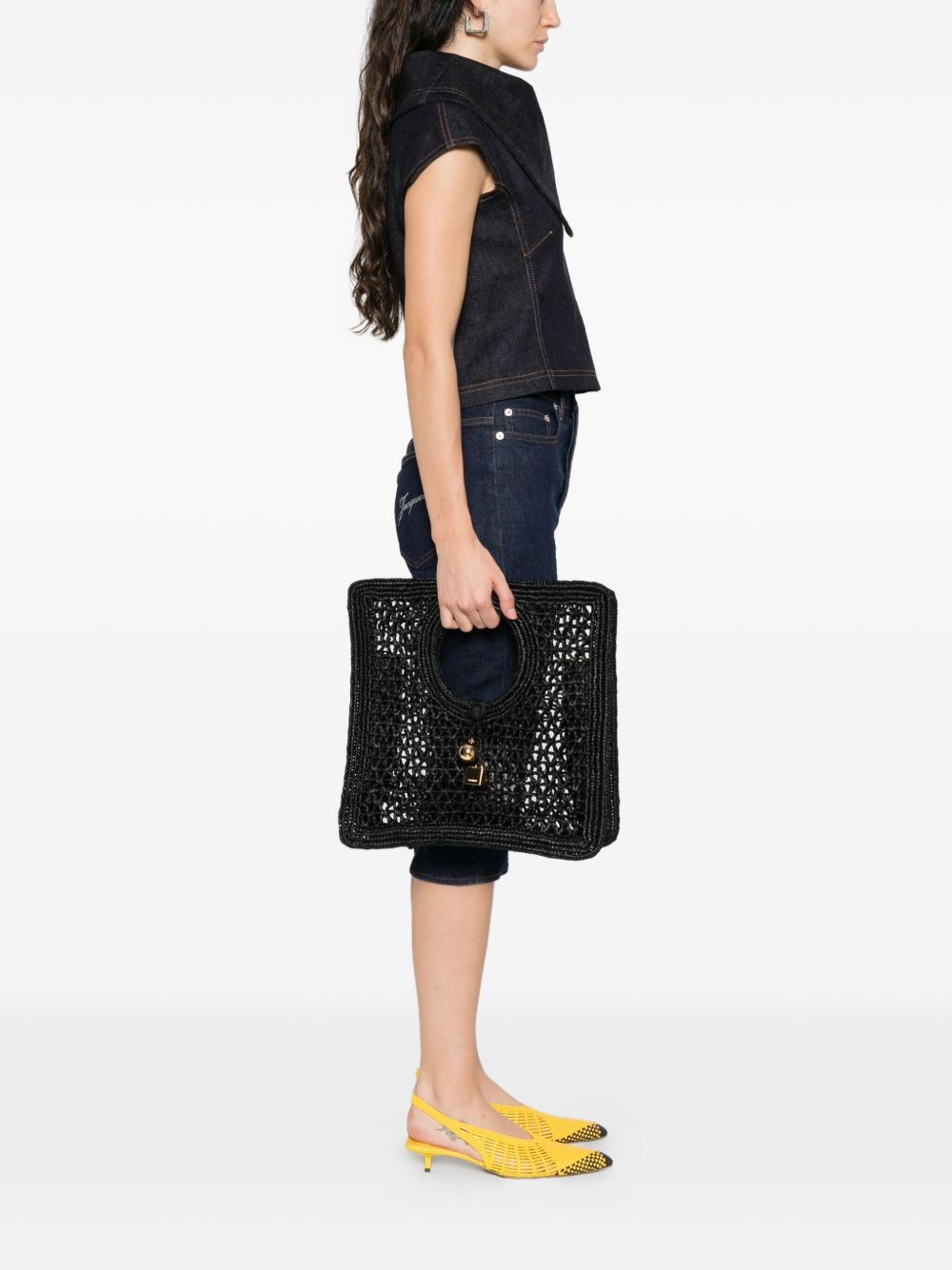 Borsa a mano le petite carre spiaggia in nero Jacquemus - donna 