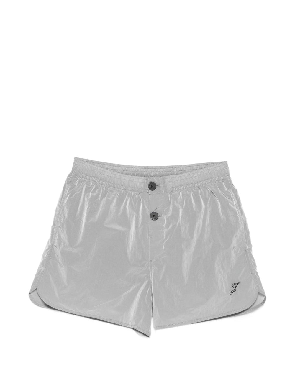 Pantaloncini da bagno con logo ricamato in argento Jacquemus - uomo 