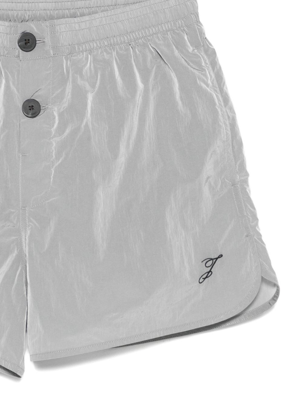 Pantaloncini da bagno con logo ricamato in argento Jacquemus - uomo 