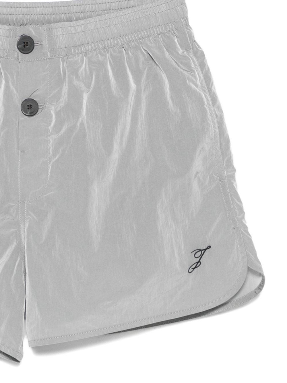 Pantaloncini da bagno con logo ricamato in argento Jacquemus - uomo 
