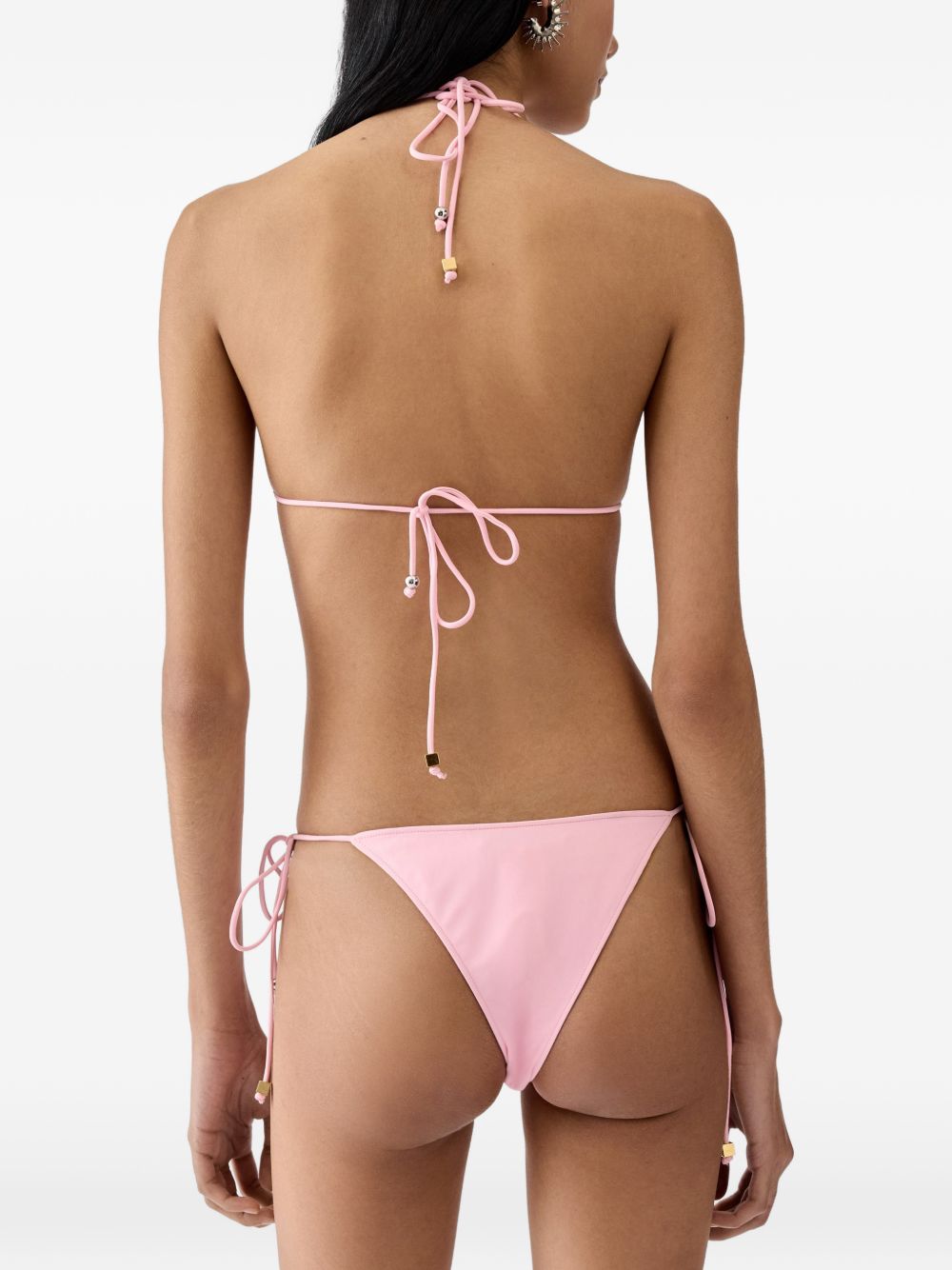 Slip bikini a triangolo con laccetti laterali in rosa Jacquemus - donna 